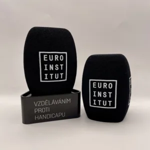 Branding mikrofonu s logem Euroinstitut vyrobený společností UnderTone